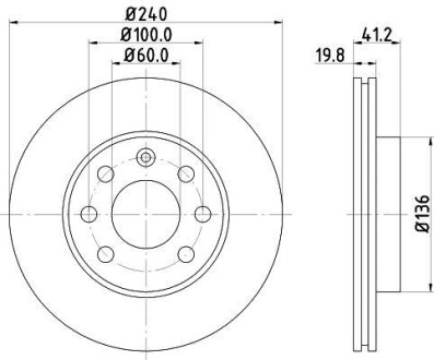 Тормозной диск передний вентилируемый HELLA 8DD 355 108-331