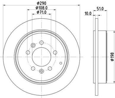 Тормозной диск задний невентилируемый HELLA 8DD 355 108-431