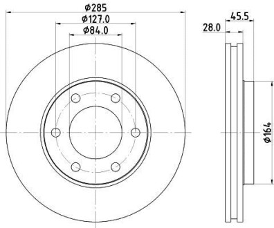 Тормозной диск передний вентилируемый HELLA 8DD 355 108-531