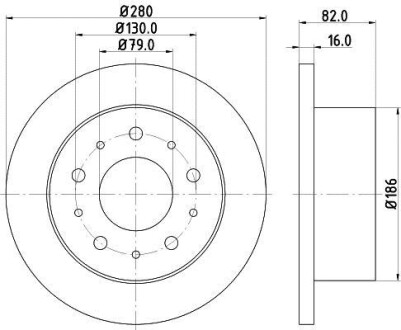 Тормозной диск задний невентилируемый HELLA 8DD 355 108-981