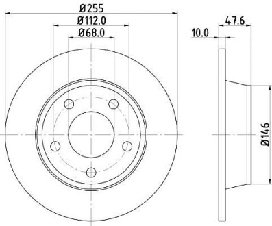 Тормозной диск задний невентилируемый HELLA 8DD 355 109-091