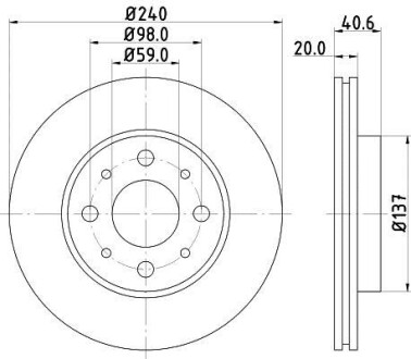 Диск тормозной HELLA 8DD 355 109-121