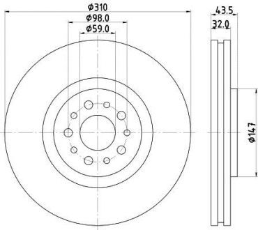 Диск тормозной HELLA 8DD 355 109-131