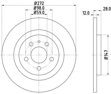 Диск тормозной HELLA 8DD 355 109-151