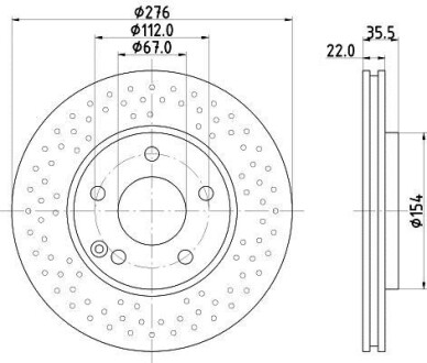 Диск тормозной HELLA 8DD 355 110-211