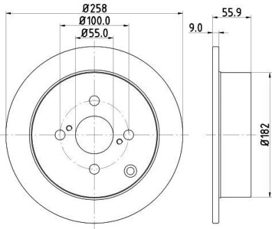 Тормозной диск задний невентилируемый HELLA 8DD 355 110-471