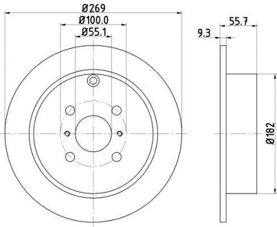 Тормозной диск задний невентилируемый HELLA 8DD 355 110-491