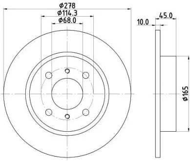 Тормозной диск задний невентилируемый HELLA 8DD 355 110-661