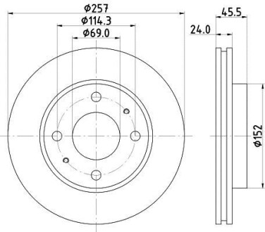 Тормозной диск передний вентилируемый HELLA 8DD 355 110-931