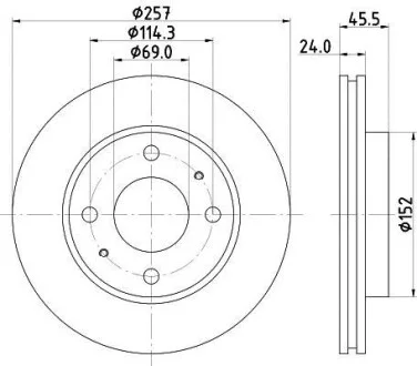 Тормозной диск передний вентилируемый HELLA 8DD 355 110-931
