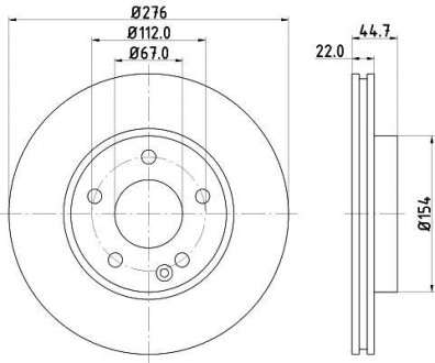 Тормозной диск передний вентилируемый HELLA 8DD 355 111-061