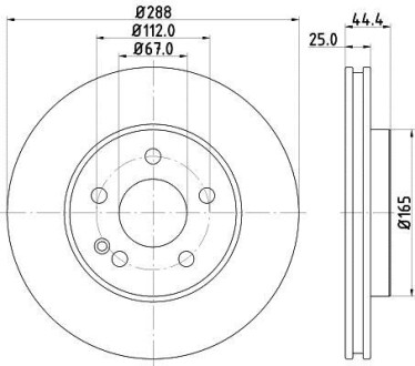 Тормозной диск передний вентилируемый HELLA 8DD 355 111-081