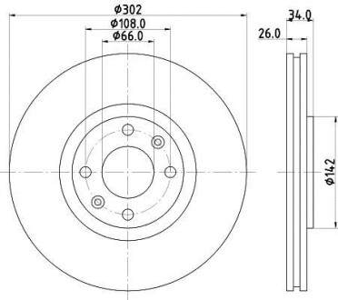 Тормозной диск передний вентилируемый HELLA 8DD 355 111-321