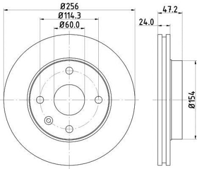 Тормозной диск передний вентилируемый HELLA 8DD 355 111-351