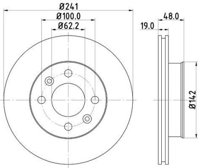 Тормозной диск передний вентилируемый HELLA 8DD 355 111-431