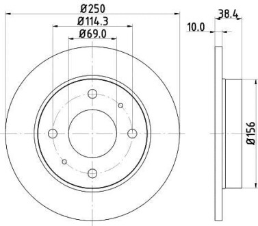 Тормозной диск задний невентилируемый HELLA 8DD 355 111-531