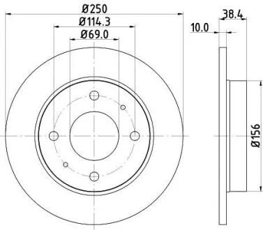 Тормозной диск задний невентилируемый HELLA 8DD 355 111-531