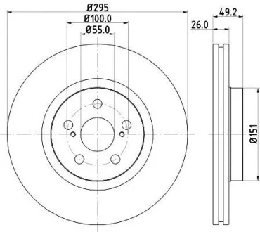 Тормозной диск передний вентилируемый HELLA 8DD 355 111-651