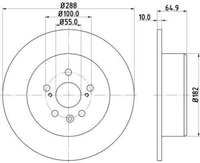 Тормозной диск задний невентилируемый HELLA 8DD 355 111-701