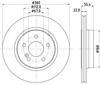 Тормозной диск задний вентилируемый HELLA 8DD 355 111-851