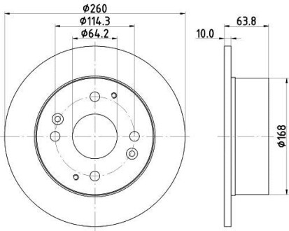 Тормозной диск задний невентилируемый HELLA 8DD 355 112-011