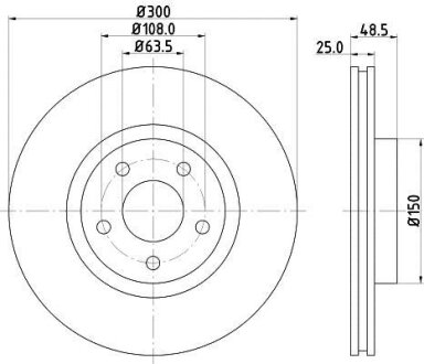 Диск гальмівний з покриттям PRO передній HELLA 8DD355112191