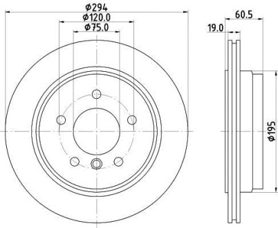 Тормозной диск задний вентилируемый HELLA 8DD 355 112-271