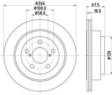 Тормозной диск задний вентилируемый HELLA 8DD 355 112-341