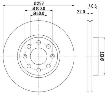 Тормозной диск передний вентилируемый HELLA 8DD 355 112-581