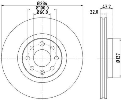 Тормозной диск передний вентилируемый HELLA 8DD 355 112-601