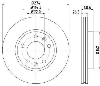 Тормозной диск передний вентилируемый HELLA 8DD 355 112-771