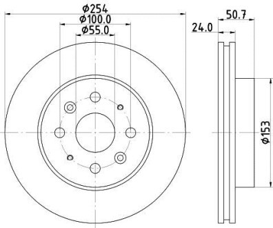 Тормозной диск передний вентилируемый HELLA 8DD 355 112-781