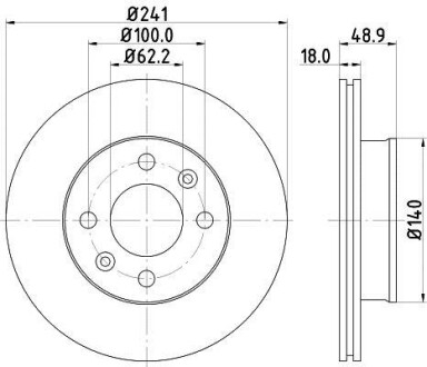 Тормозной диск передний вентилируемый HELLA 8DD 355 112-791