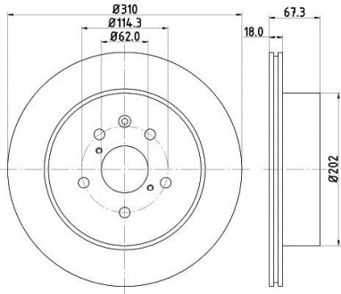 Тормозной диск задний вентилируемый HELLA 8DD 355 112-881