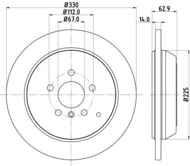 Тормозной диск задний невентилируемый HELLA 8DD 355 113-211