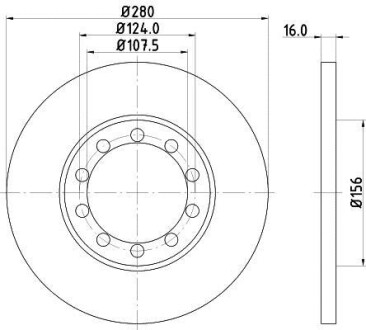 Тормозной диск задний невентилируемый HELLA 8DD 355 113-291