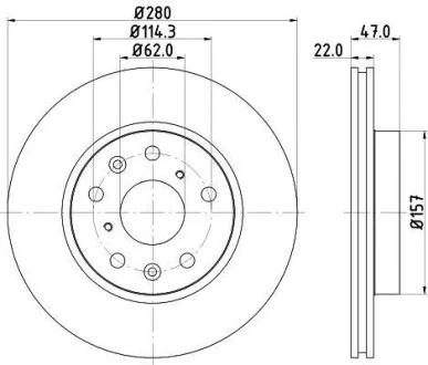 Тормозной диск передний вентилируемый HELLA 8DD 355 113-631