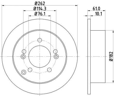 Тормозной диск задний невентилируемый HELLA 8DD 355 113-641