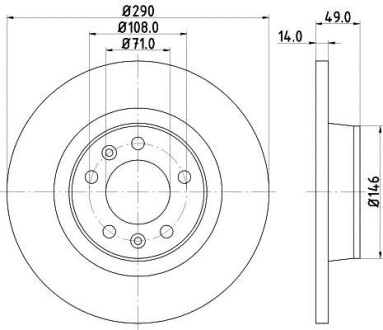 Тормозной диск задний невентилируемый HELLA 8DD 355 113-681