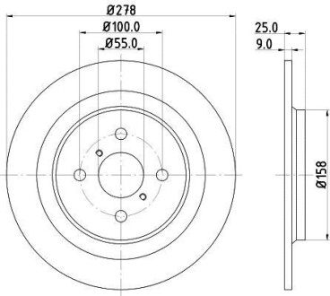 Тормозной диск задний невентилируемый HELLA 8DD 355 114-051