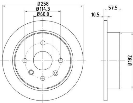 Тормозной диск задний невентилируемый HELLA 8DD 355 114-161