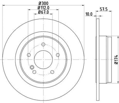 Тормозной диск задний невентилируемый HELLA 8DD 355 114-211