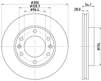 Тормозной диск передний вентилируемый HELLA 8DD 355 114-341