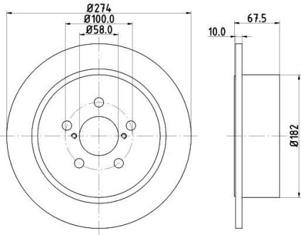 Тормозной диск задний невентилируемый HELLA 8DD 355 114-641