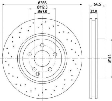 Тормозной диск передний вентилируемый HELLA 8DD 355 115-011