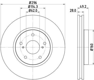 Тормозной диск передний вентилируемый HELLA 8DD 355 115-191