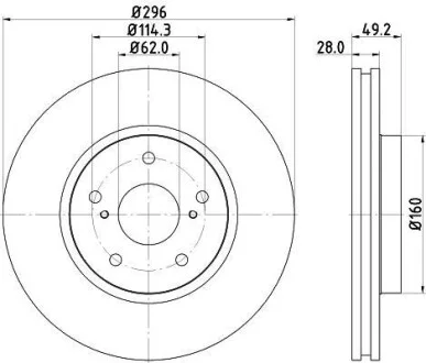 Тормозной диск передний вентилируемый HELLA 8DD 355 115-191
