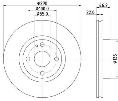 Диск тормозной HELLA 8DD 355 115-361