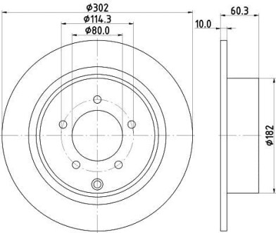 Тормозной диск задний невентилируемый HELLA 8DD 355 115-491