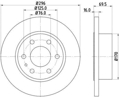 Тормозной диск задний невентилируемый HELLA 8DD 355 115-521